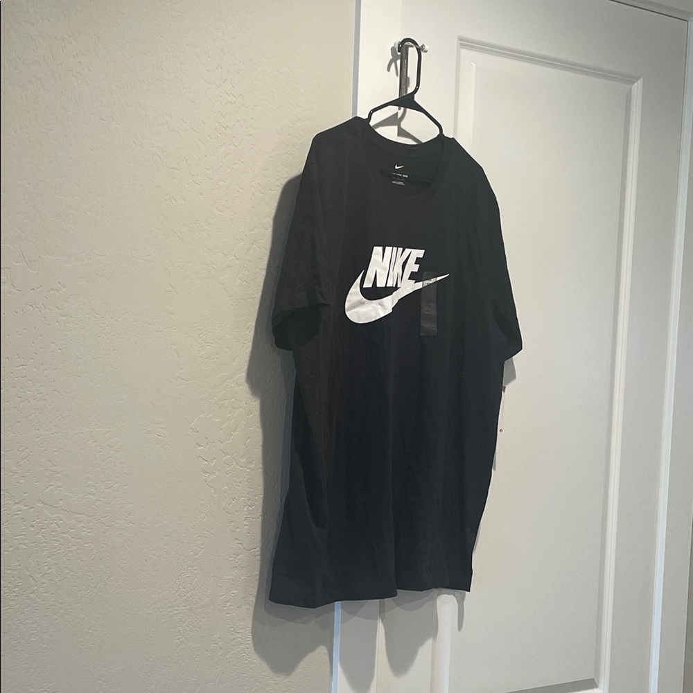 Nike Men's Black Tee with White Logo